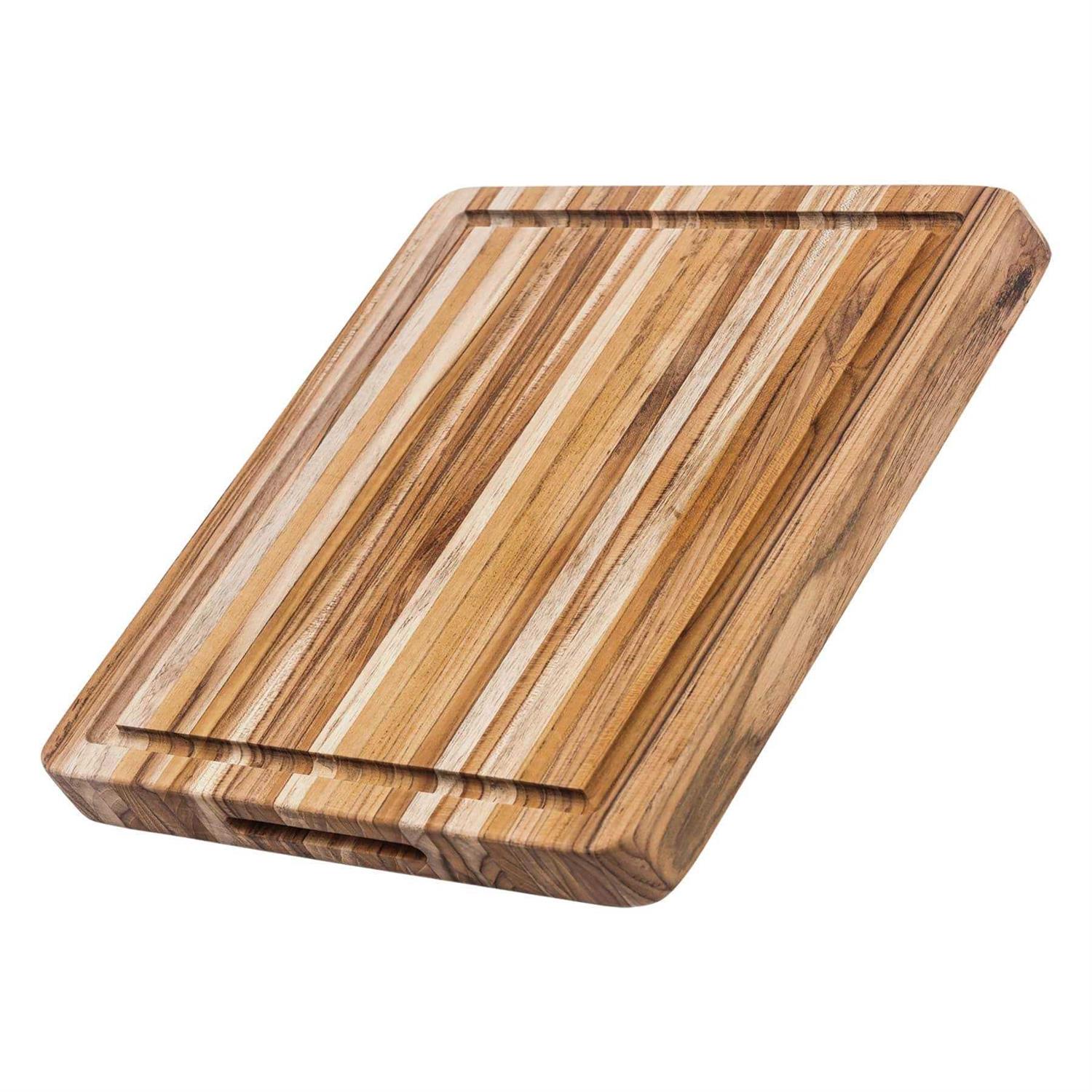 Teakhaus Edge Grain Teakwood Cutting Board with Hand Grips & Juice Canal - Image 4