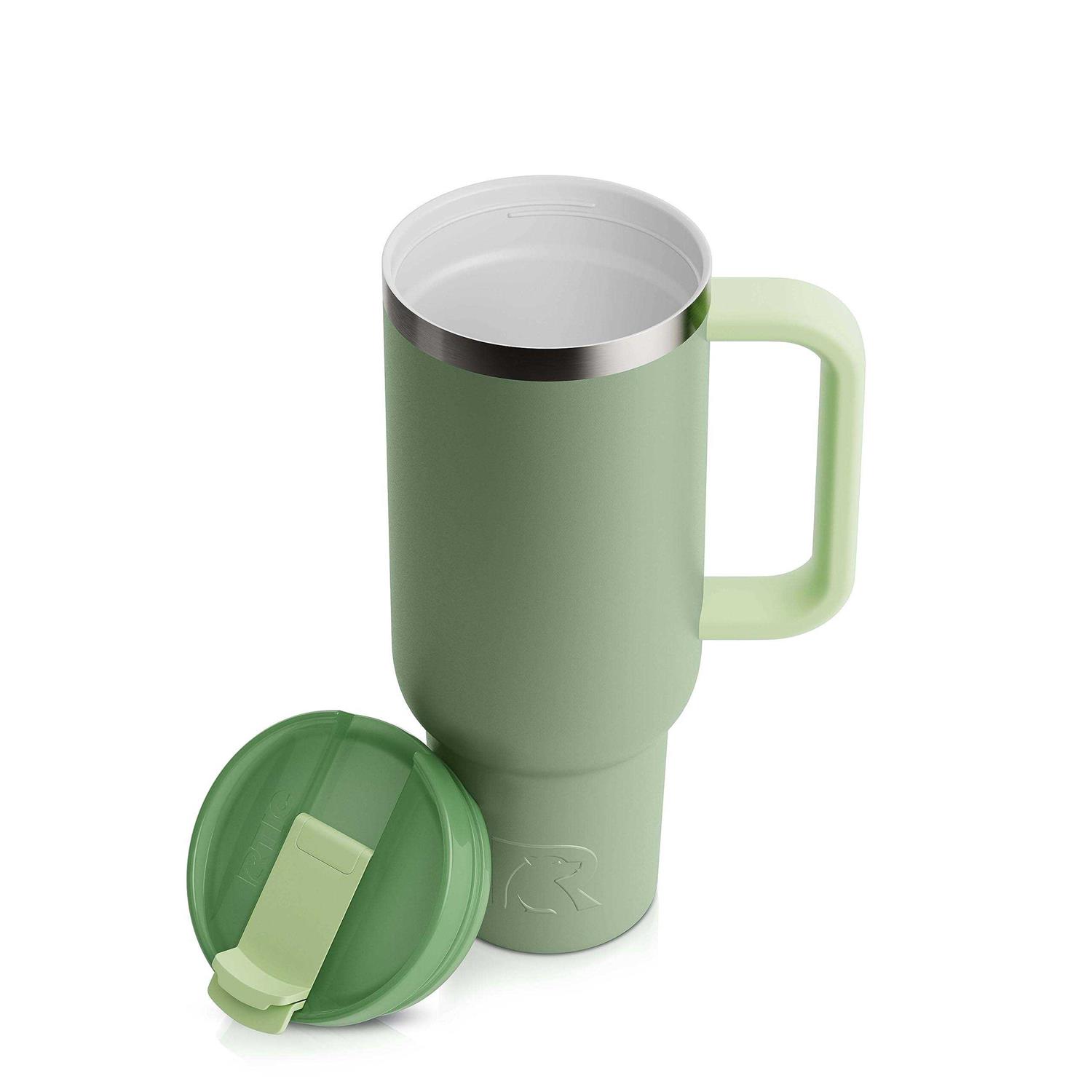 Rtic 30 oz Road Trip Tumbler Double-Walled Insulated Stainless Steel Portable Travel Coffee Mug Cup with Lid, Handle and Straw - Image 2