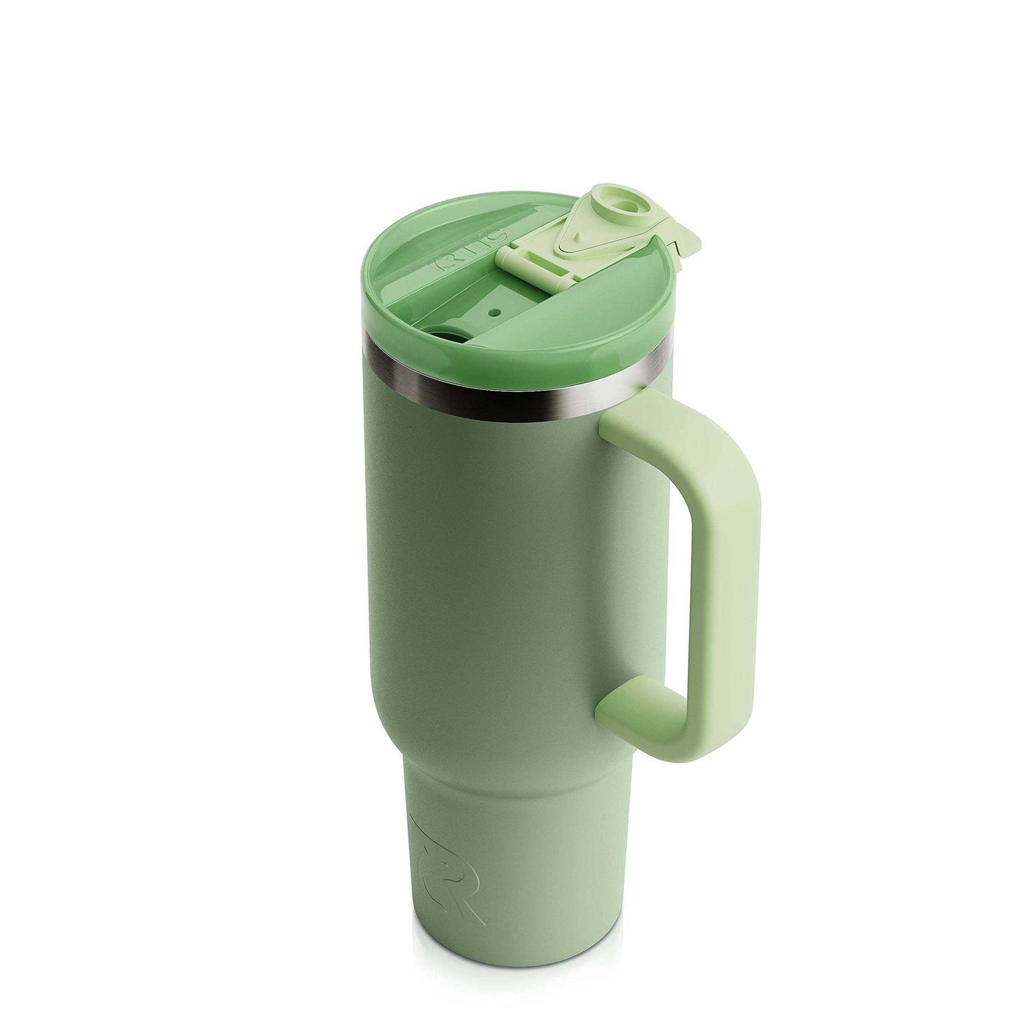 Rtic 30 oz Road Trip Tumbler Double-Walled Insulated Stainless Steel Portable Travel Coffee Mug Cup with Lid, Handle and Straw - Image 3