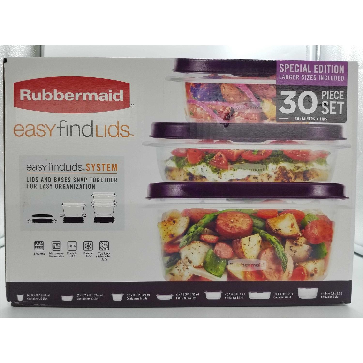 Rubbermaid 30pc Food Storage Containers Easy Find Lids Amethyst - Image 2