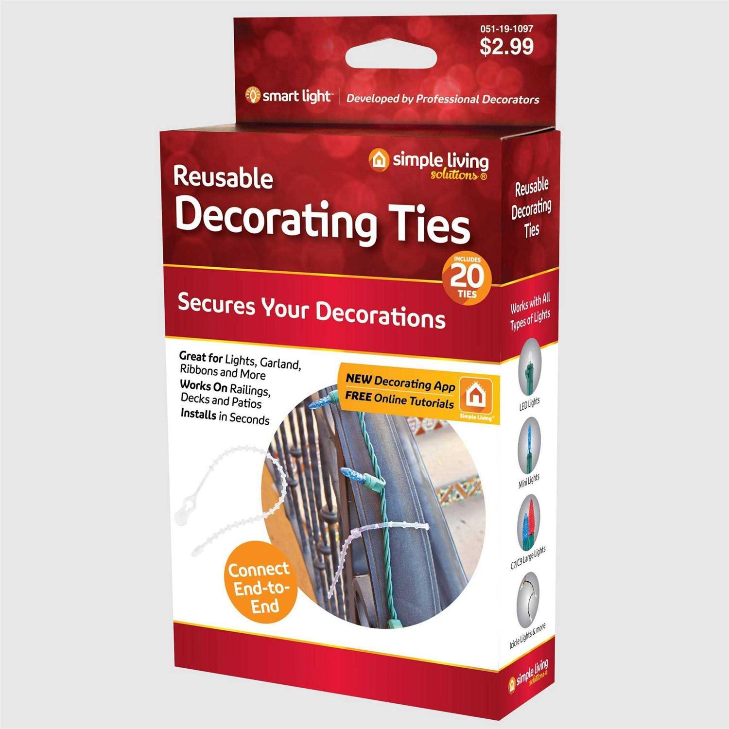Simple Living Solutions Reusable Decorating Ties