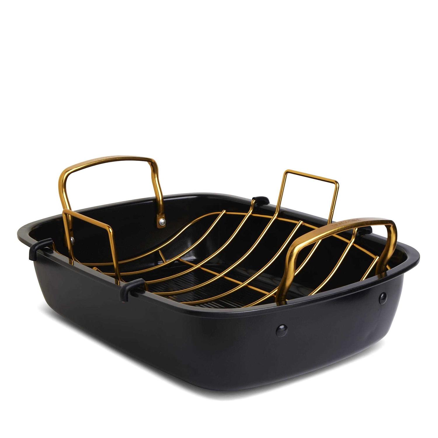 Thyme & Table Carbon Steel Roasting Pan with Removable Rack