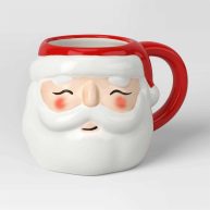 Wondershop 20oz Christmas Earthenware Figural Santa Mug