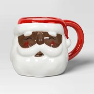 Wondershop 20oz Christmas Earthenware Figural Santa Mug