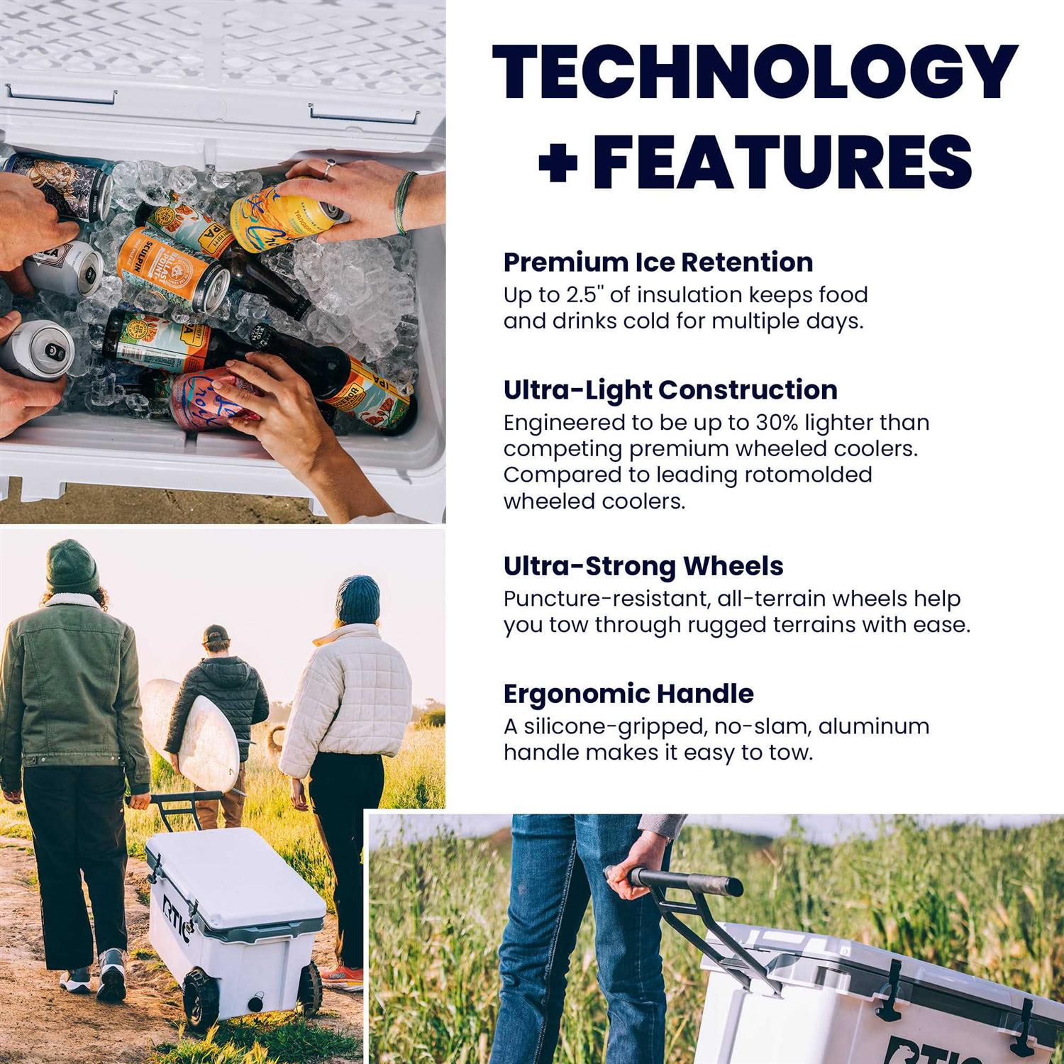 RTIC Outdoors 52 Ultra-Light Wheeled Cooler - Image 4