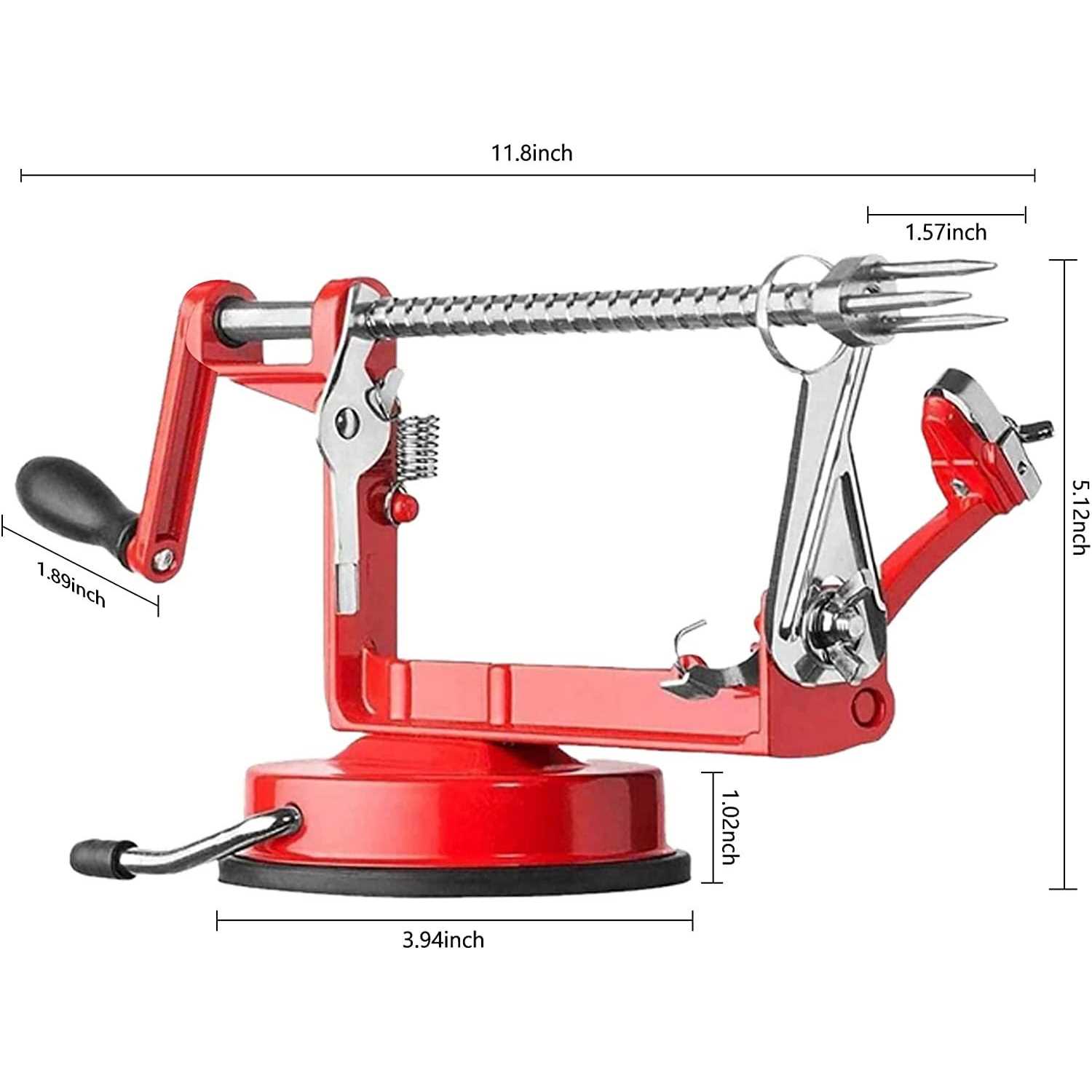 tigwin Apple Peeler Corer, Long lasting Chrome Cast Magnesium Alloy Apple Peeler Slicer Corer with Stainless Steel Blades and Powerful Suction Base - Image 3