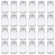 ROORUZ HLXFF3 U-Pack 2oz Mason Jar with Silver Lid for Honey Jam Spice Pack of 24 Sets