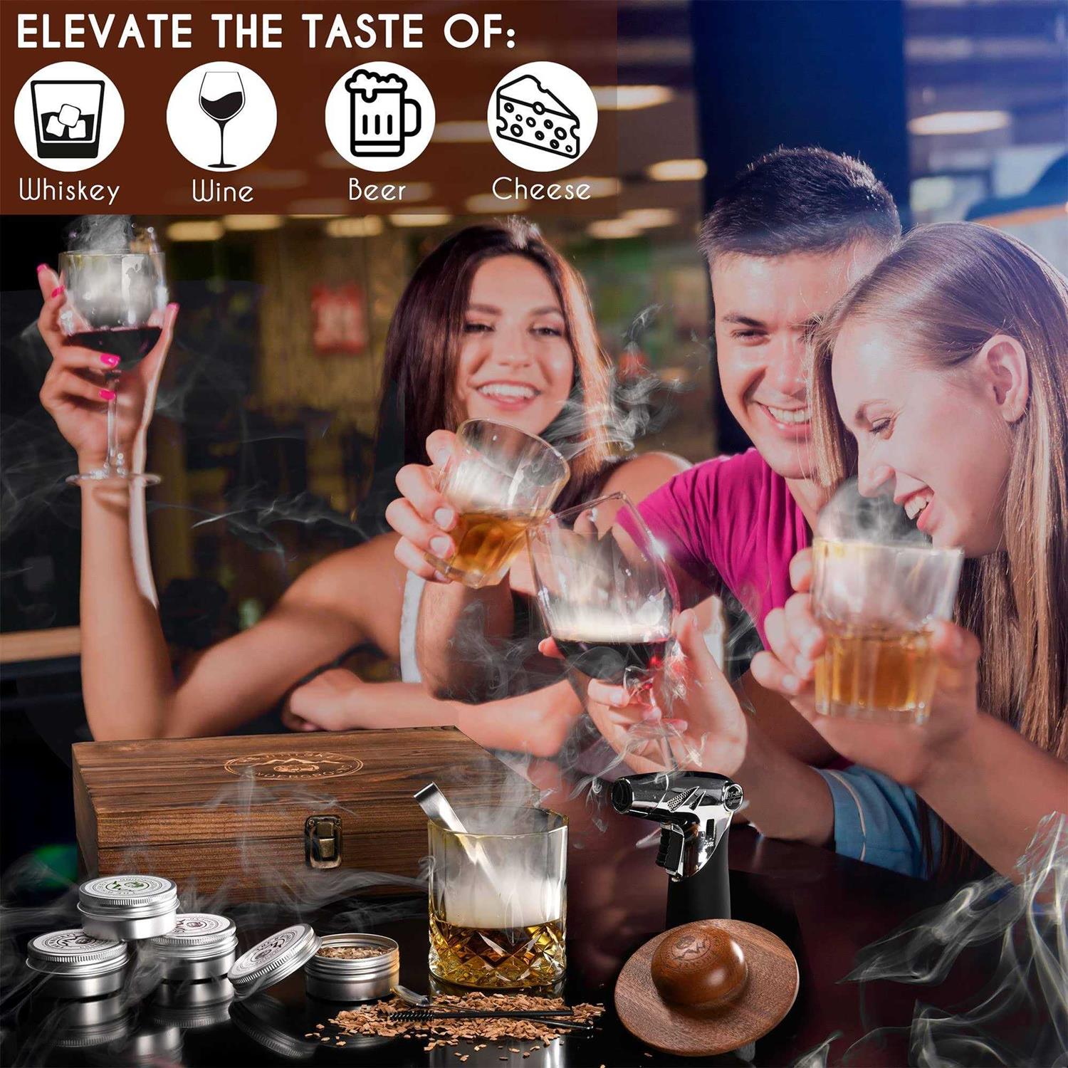 The Whiskey Underground Bourbon Whiskey Smoker Kit Cocktail Smoking Kit with Butane Torch - Image 4