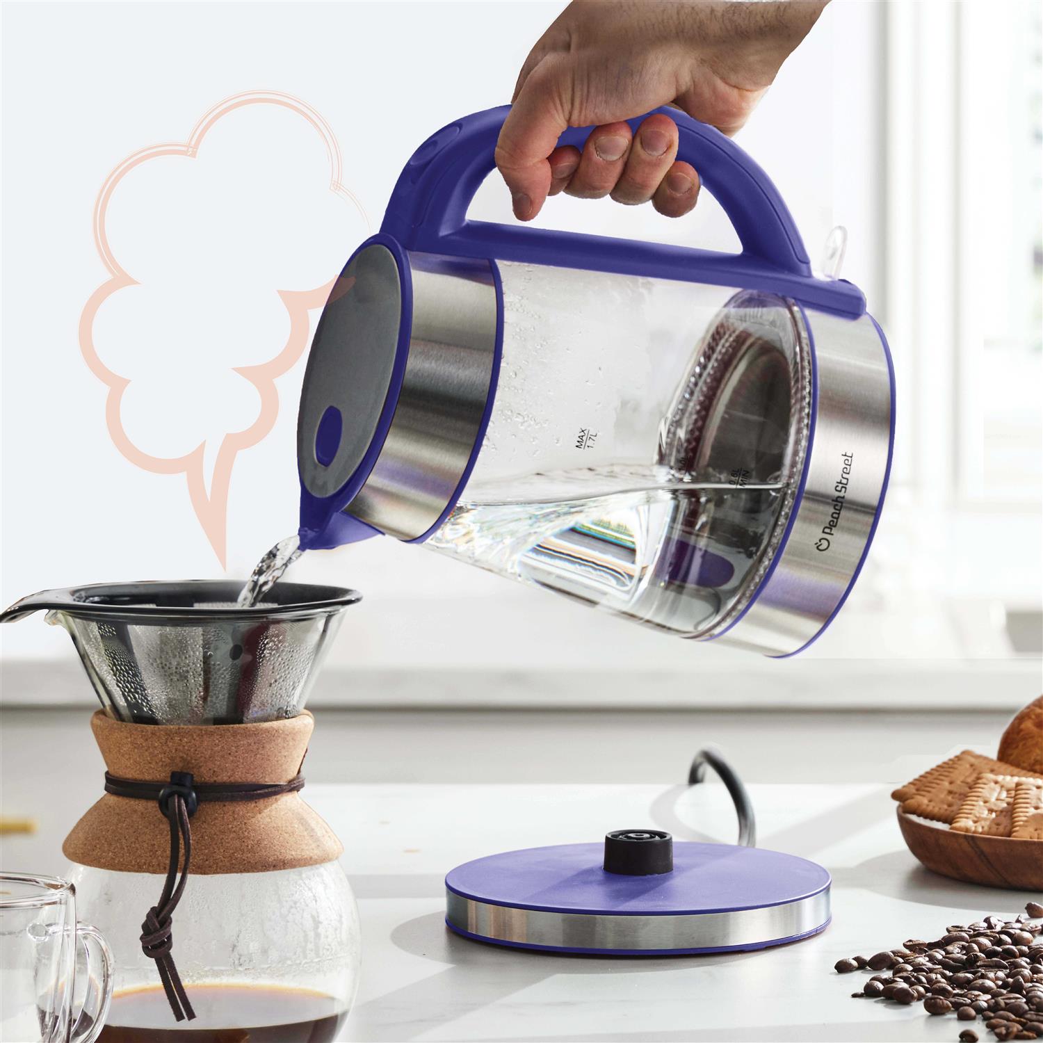 Speed-boil Water Electric Kettle 1.7l 1500w Coffee Tea Kettle Borosilicate Glass - Image 3