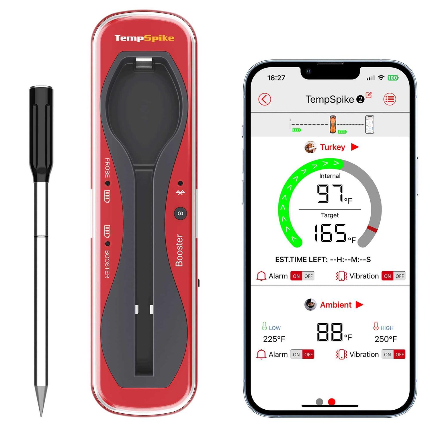 ThermoPro TempSpike Premium Truly Wireless Meat Thermometer up to 500-Ft Remote Range