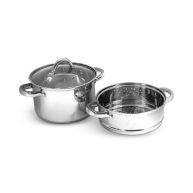 Sedona Stainless Steel Multi Cooker with Glass Lid & Steam Tray 4-Qt