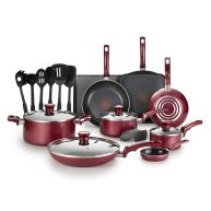 T-fal Essentials Nonstick Aluminum 20 Piece Cookware Set & Cooking Utensils