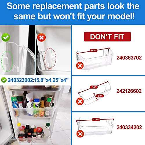 SENMEDO 2 Pack 240323002 Refrigerator Door Bin Shelf Compatible with Frigidaire & Kenmore Bottom 2 Shelves on Refrigerator Side - Image 2
