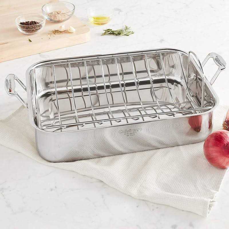 Cuisinart Chef’s Classic Stainless 16-Inch Rectangular Roaster with Rack - Image 3