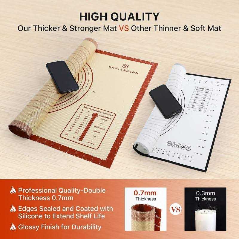 DANIA & DEAN Non Stick 28&”x20&” Extra Large Thick Silicone Pastry Mat with measurements for Non-slip Silicone Baking Sheet - Image 2
