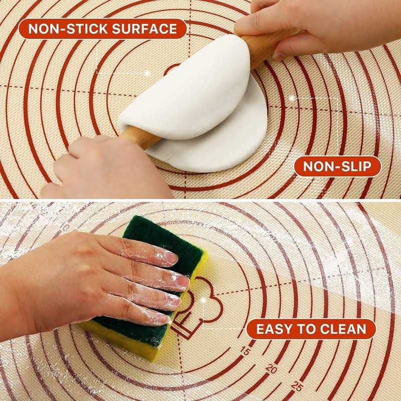 DANIA & DEAN Non Stick 28&”x20&” Extra Large Thick Silicone Pastry Mat with measurements for Non-slip Silicone Baking Sheet - Image 3