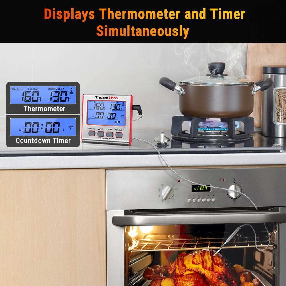 ThermoPro Digital Meat Thermometer with Dual Probes and Timer Mode Grill Smoker Thermometer TP17W - Image 5