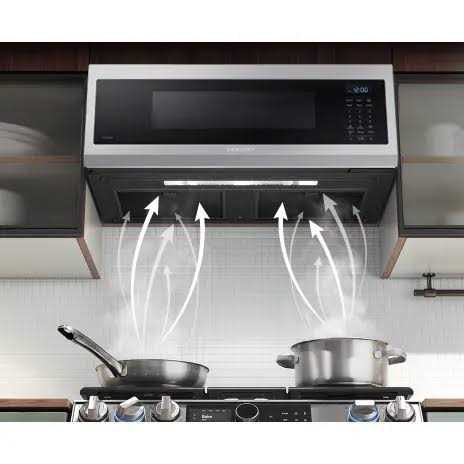 Samsung 1.1 cu. ft. Black Stainless Smart SLIM Over-the-Range Microwave - Image 5