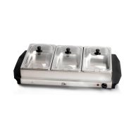 Elite Gourmet Stainless Steel Electric Triple Buffet Server