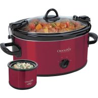 Crock-Pot 6.0-Quart Cook Carry Slow Cooker Manual with Little Dipper Warmer Red
