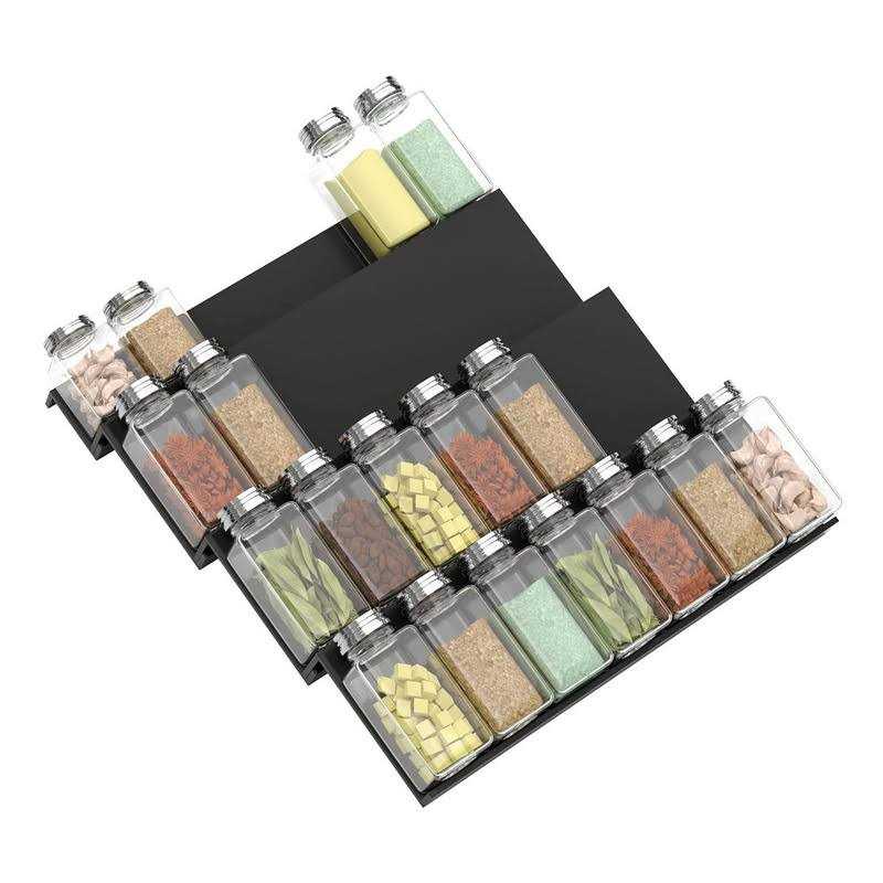 Spaceaid Spice Rack Organizer with 28 Spice Jars, 386 Spice Labels, Chalk Marker and Funnel Set for Cabinet, Countertop, Pantry, Cupboard or Door