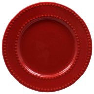 Royal Norfolk Red Beaded Ceramic Dinner Plates
