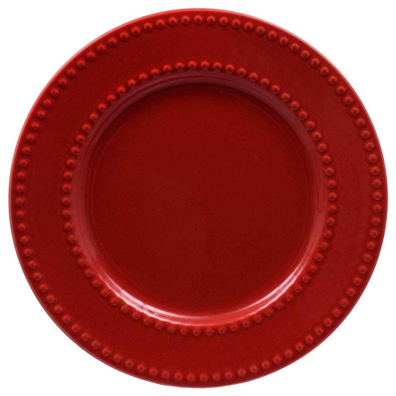 Royal Norfolk Red Beaded Ceramic Dinner Plates