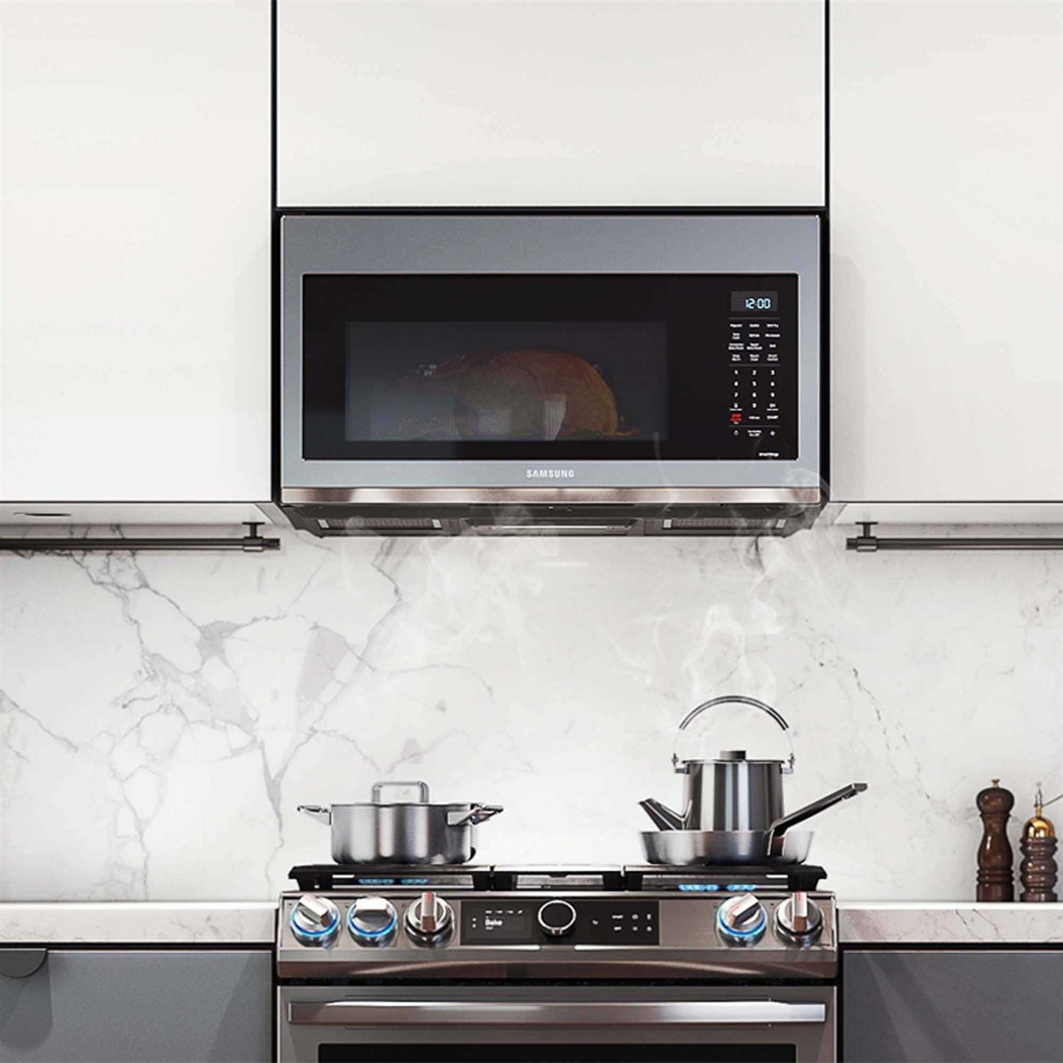 Samsung 1.7 cu. ft. Stainless Steel Over the Range Convection Microwave MC17T8000CS - Image 3
