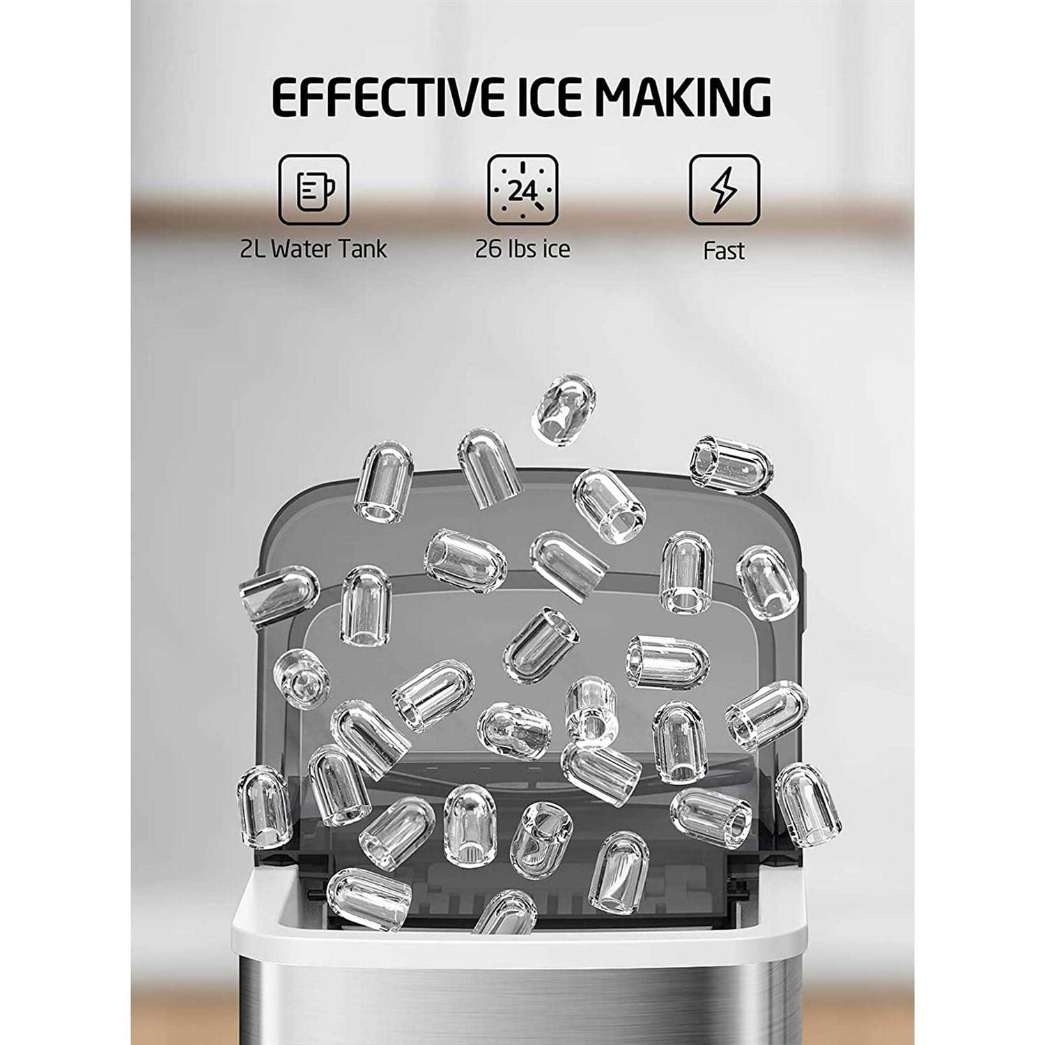 WY 26 lb Countertop Ice Maker with Self-Cleaning - Image 2