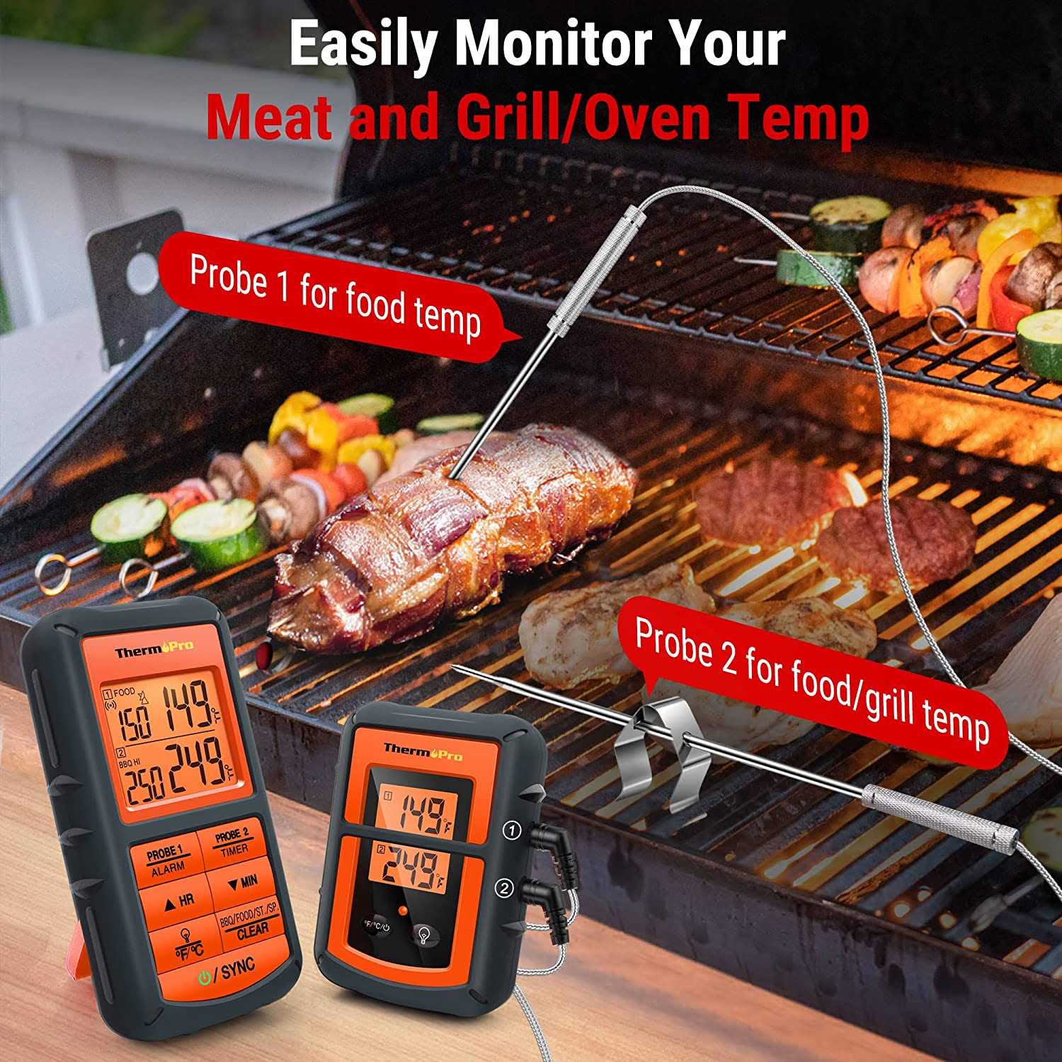 ThermoPro TP08 Wireless Remote Kitchen Cooking Meat Thermometer Dual Probe for BBQ Smoker Grill Oven - Image 3