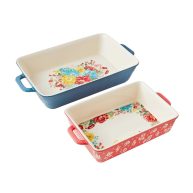 The Pioneer Woman Fancy Flourish 2-Piece Rectangular Ceramic Baker Set
