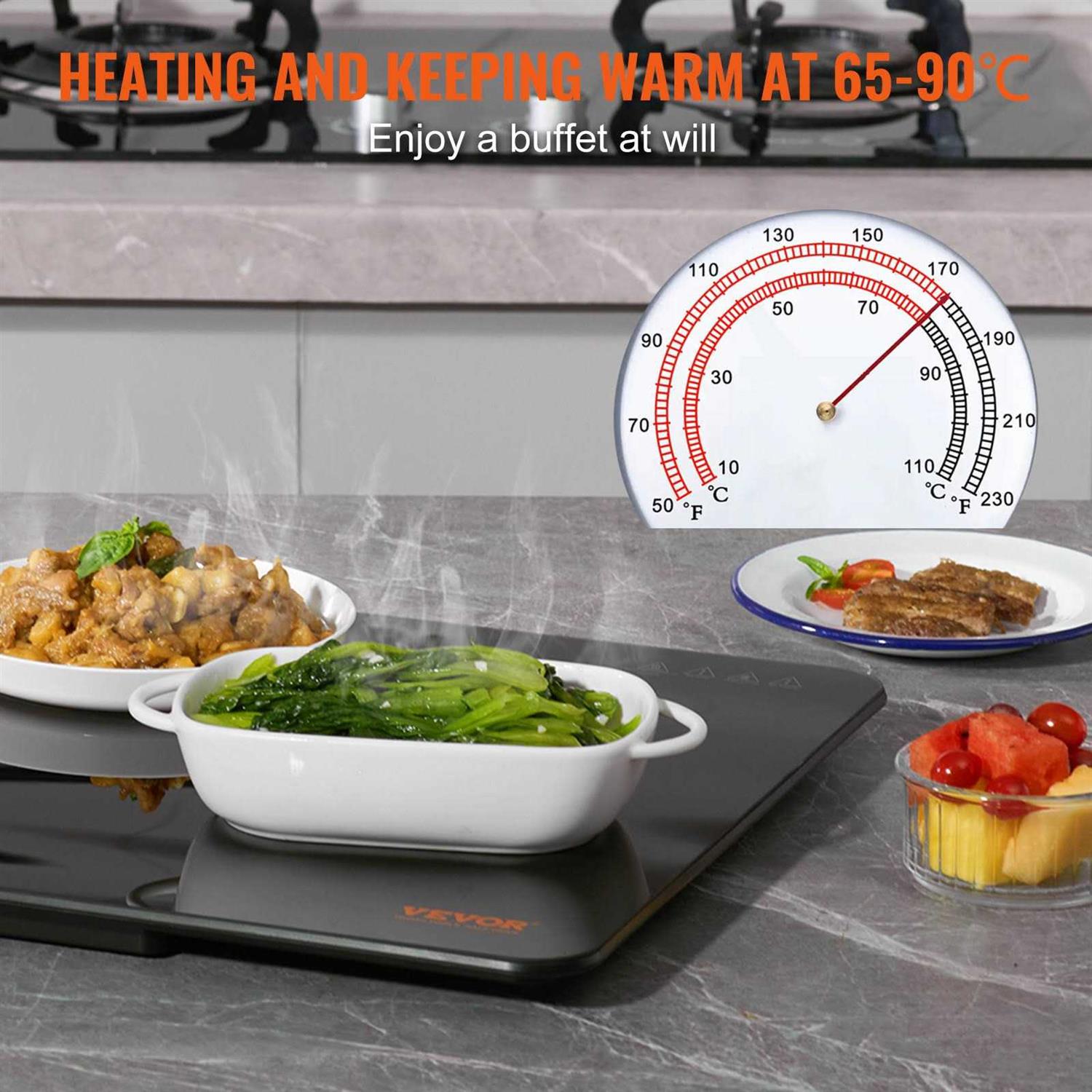 VEVOR Electric Warming Tray Food Warming Trays for Buffet Fast Heating Warming Trays - Image 3