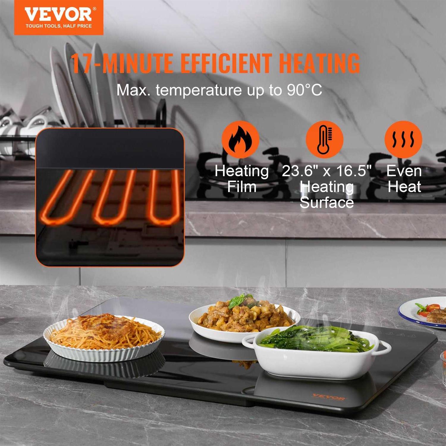 VEVOR Electric Warming Tray Food Warming Trays for Buffet Fast Heating Warming Trays - Image 5