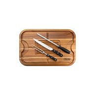 Viking Acacia Carving Board with 3 Piece Carving Set