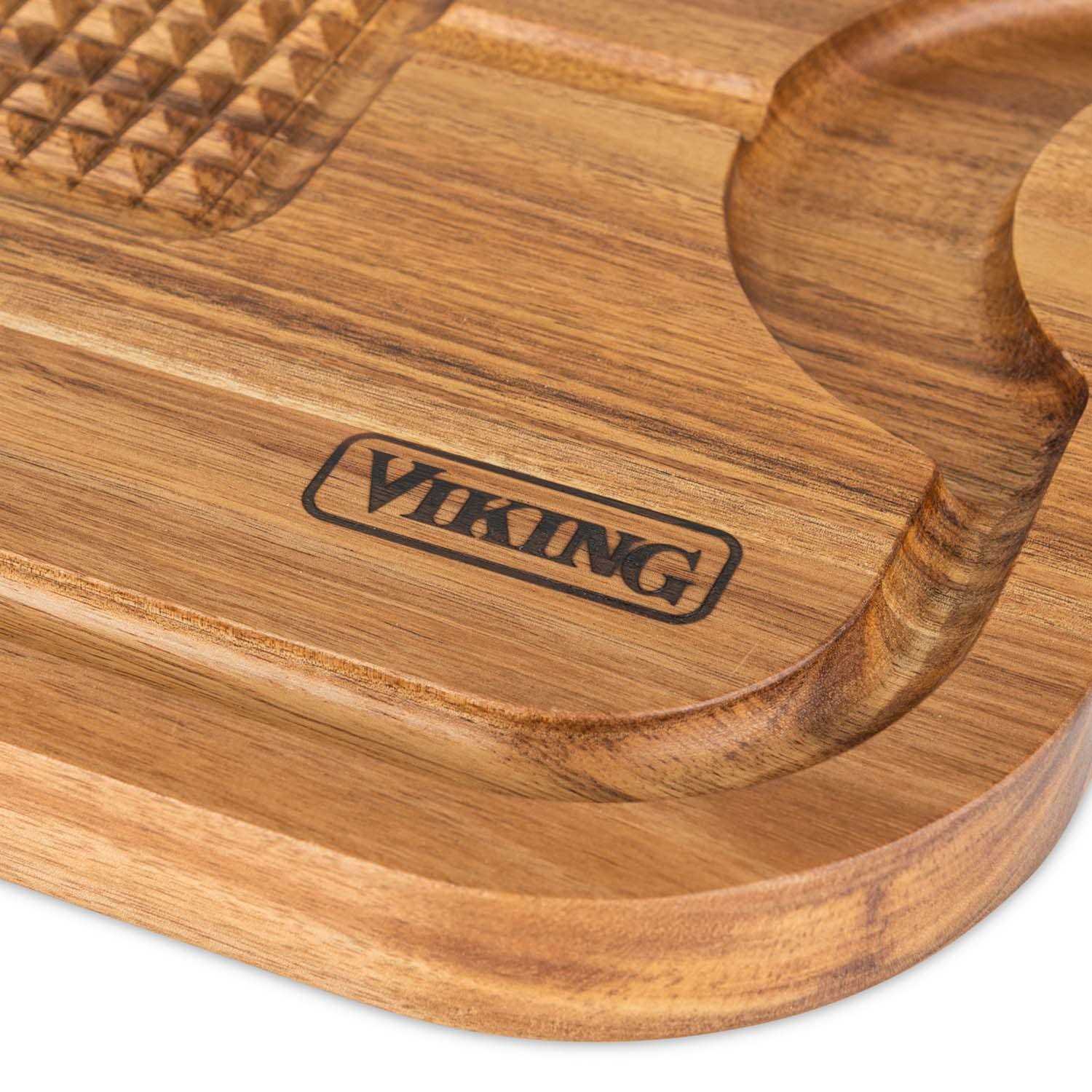Viking Acacia Carving Board with 3 Piece Carving Set - Image 4