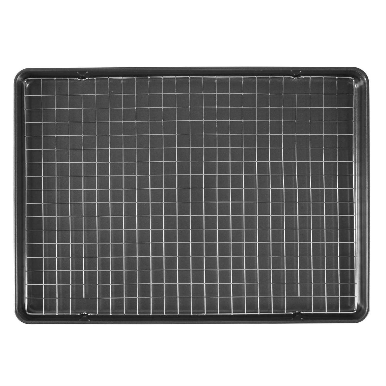 Wilton Bake It Better Non-Stick Mega Cookie Pan and Chrome Cooling Grid Set - Image 2