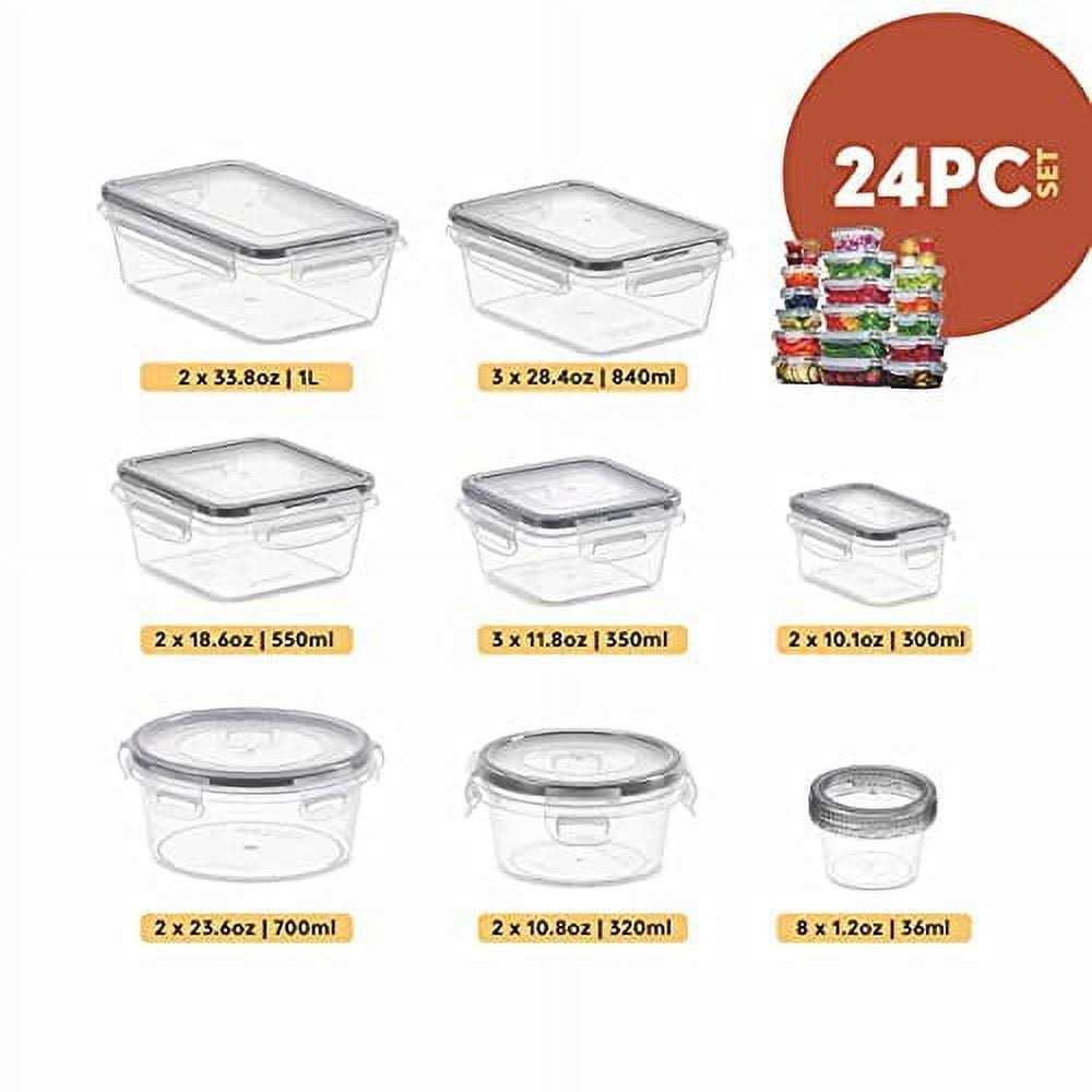 Seseno 24 Pcs Airtight Food Storage Container Set BPA Free Clear Plastic Kitchen and Pantry Organization Meal Prep Lunch Container with Durable Leak - Image 2