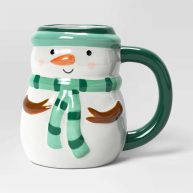Wondershop Christmas Earthenware Snowman Mug White