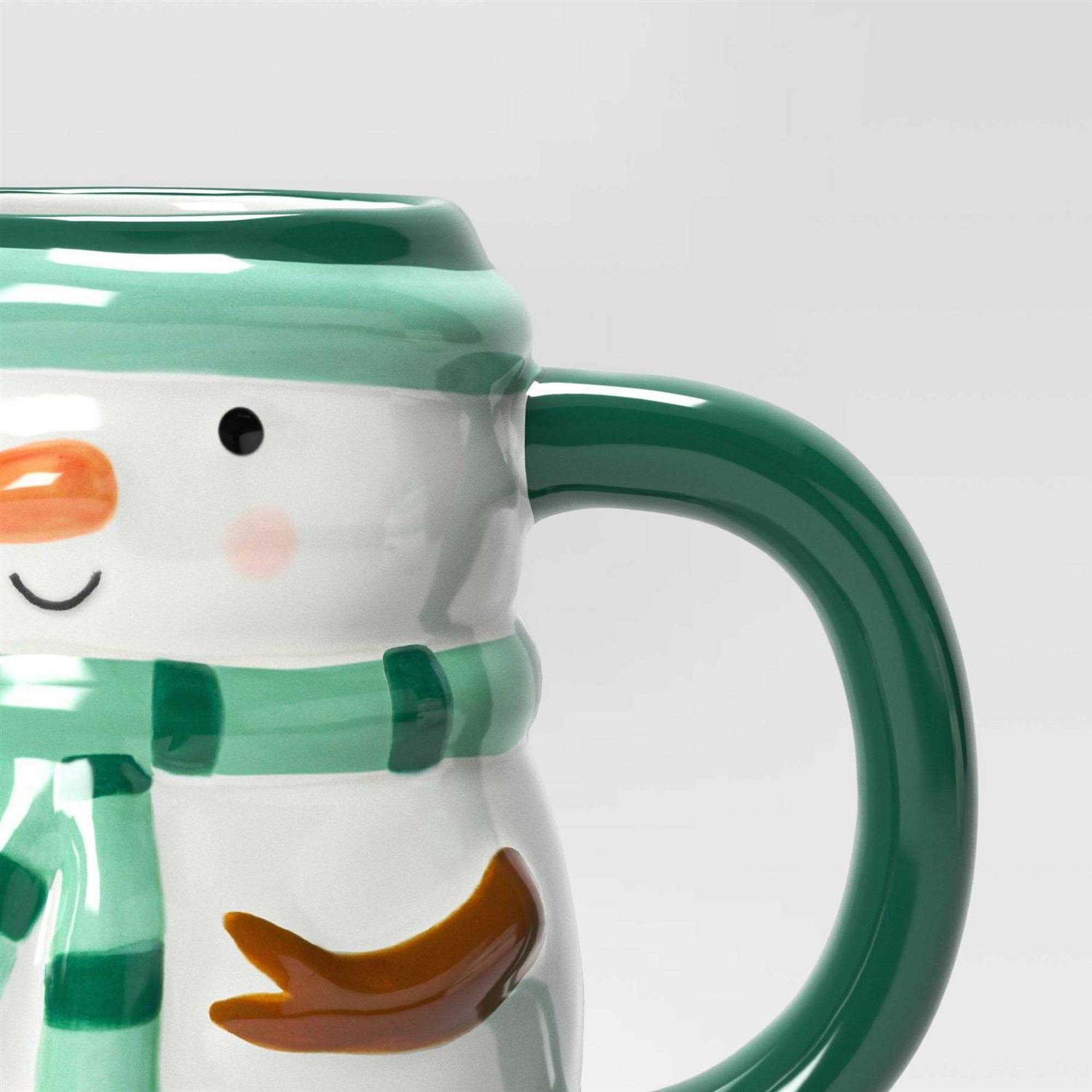 Wondershop Christmas Earthenware Snowman Mug White - Image 3