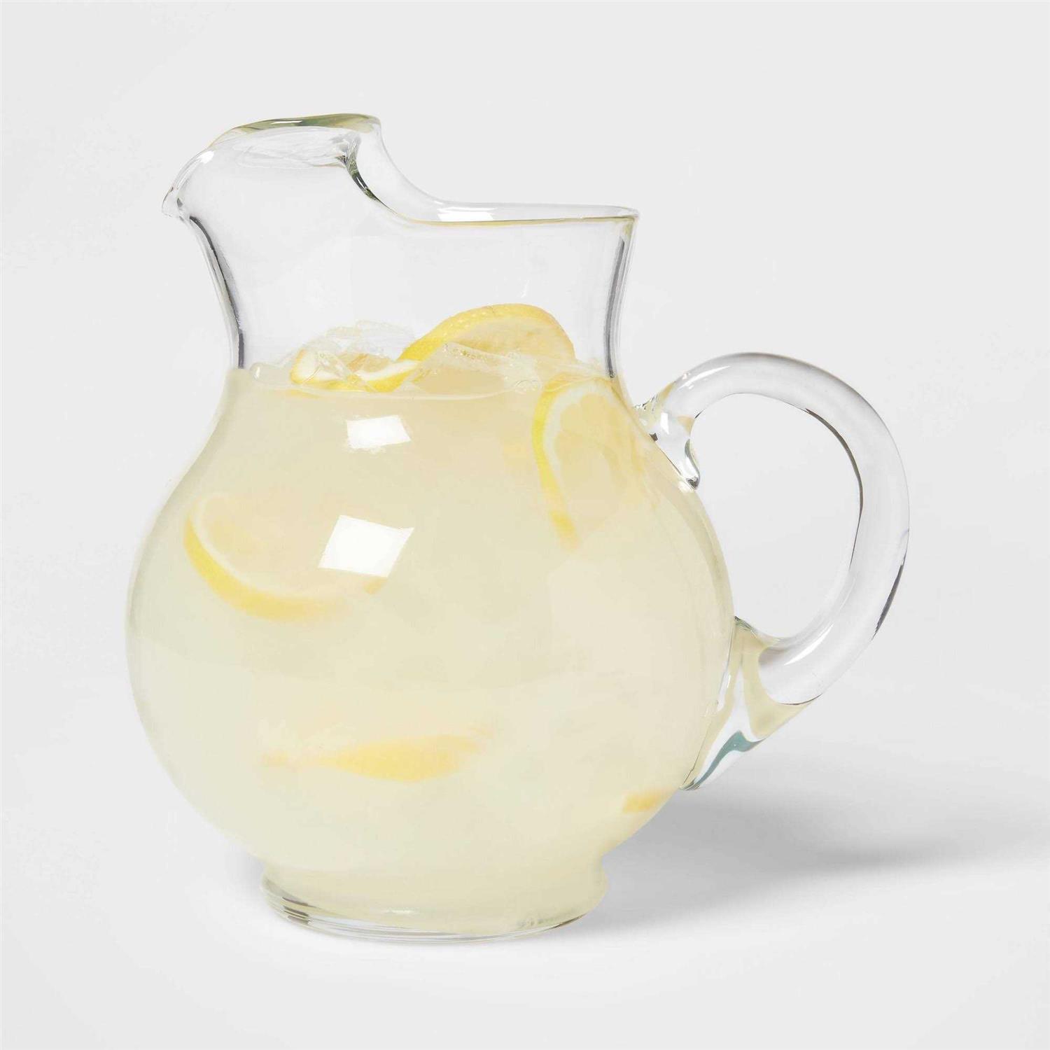 Threshold Glass Round Pitcher with Handle - Image 3