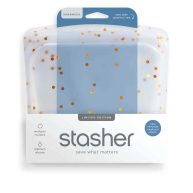 stasher Holiday Dots Reusable Food Storage Bag