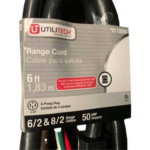 Utilitech 6-ft 4-Prong Black Range Appliance Power Cord - Image 3