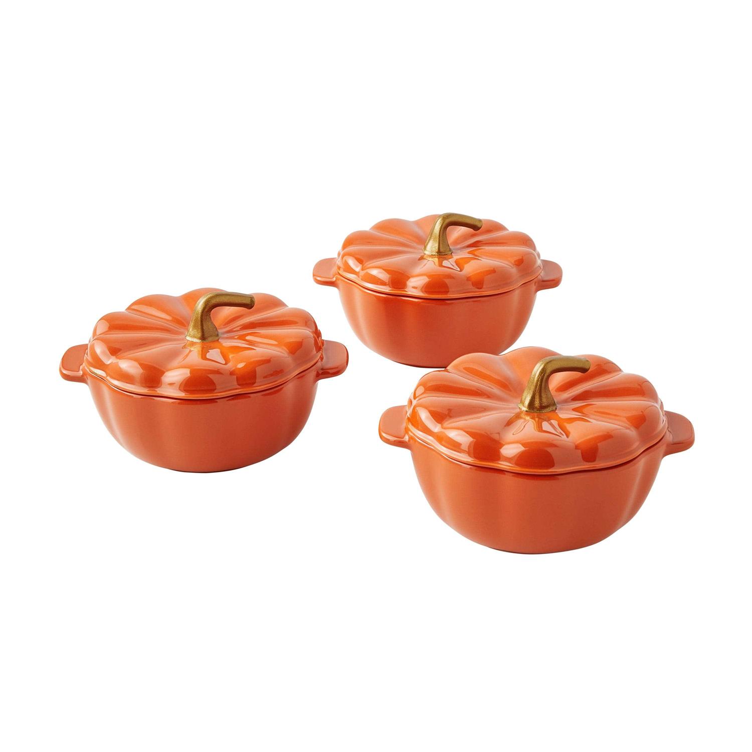 The Pioneer Woman 14.2-Ounce Ceramic Pumpkin Mini Cocottes Set