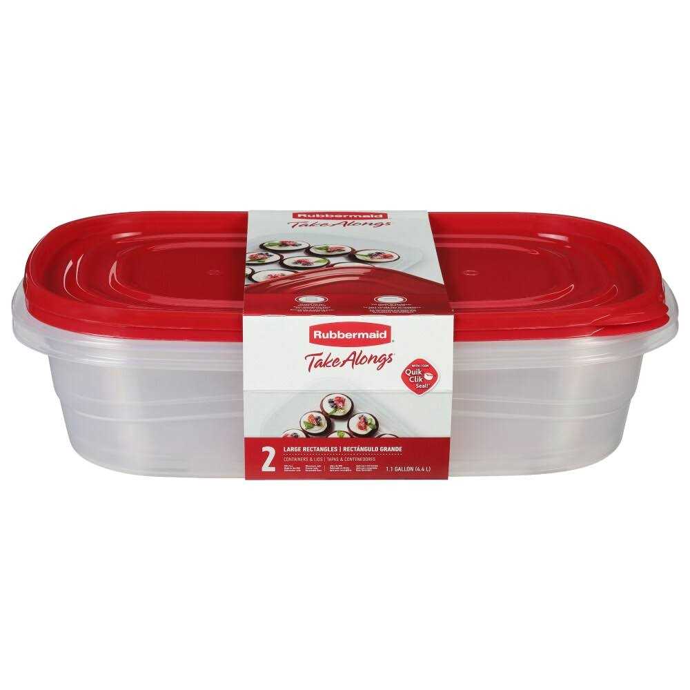 Rubbermaid TakeAlongs Food Storage Container – 1Gal 2pk, Red - Image 2