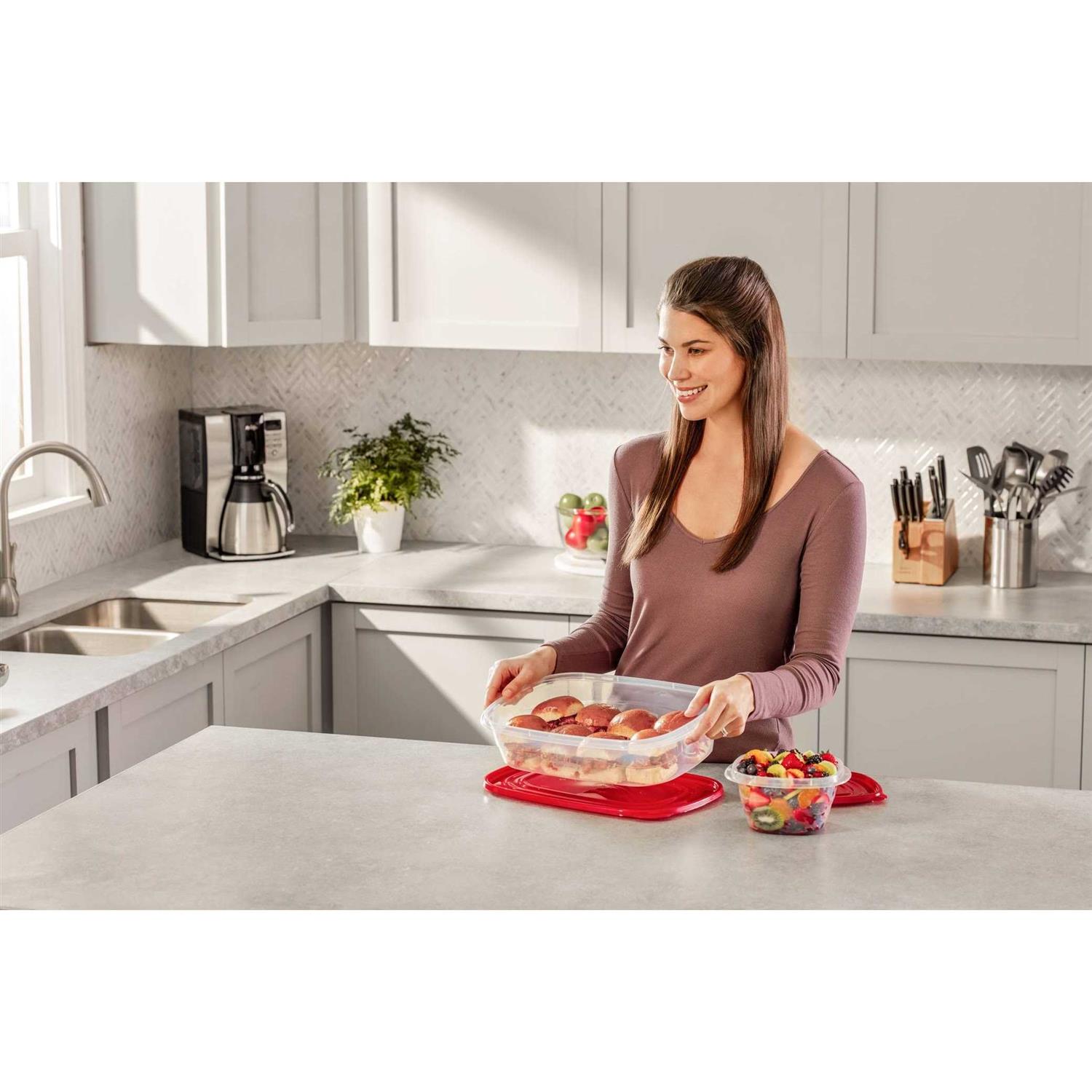 Rubbermaid TakeAlongs Food Storage Container – 1Gal 2pk, Red - Image 3