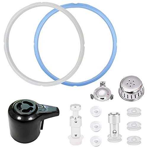 Sealing Ring and Steam Release Handle,Float Valve Replacement Parts with Anti-Block Shield For Instant Pot Duo5,6Quart