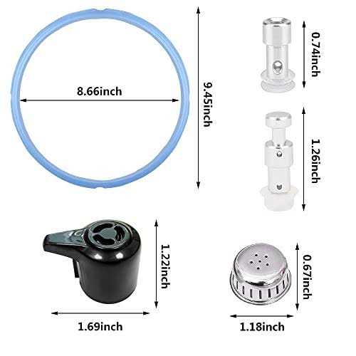 Sealing Ring and Steam Release Handle,Float Valve Replacement Parts with Anti-Block Shield For Instant Pot Duo5,6Quart - Image 2