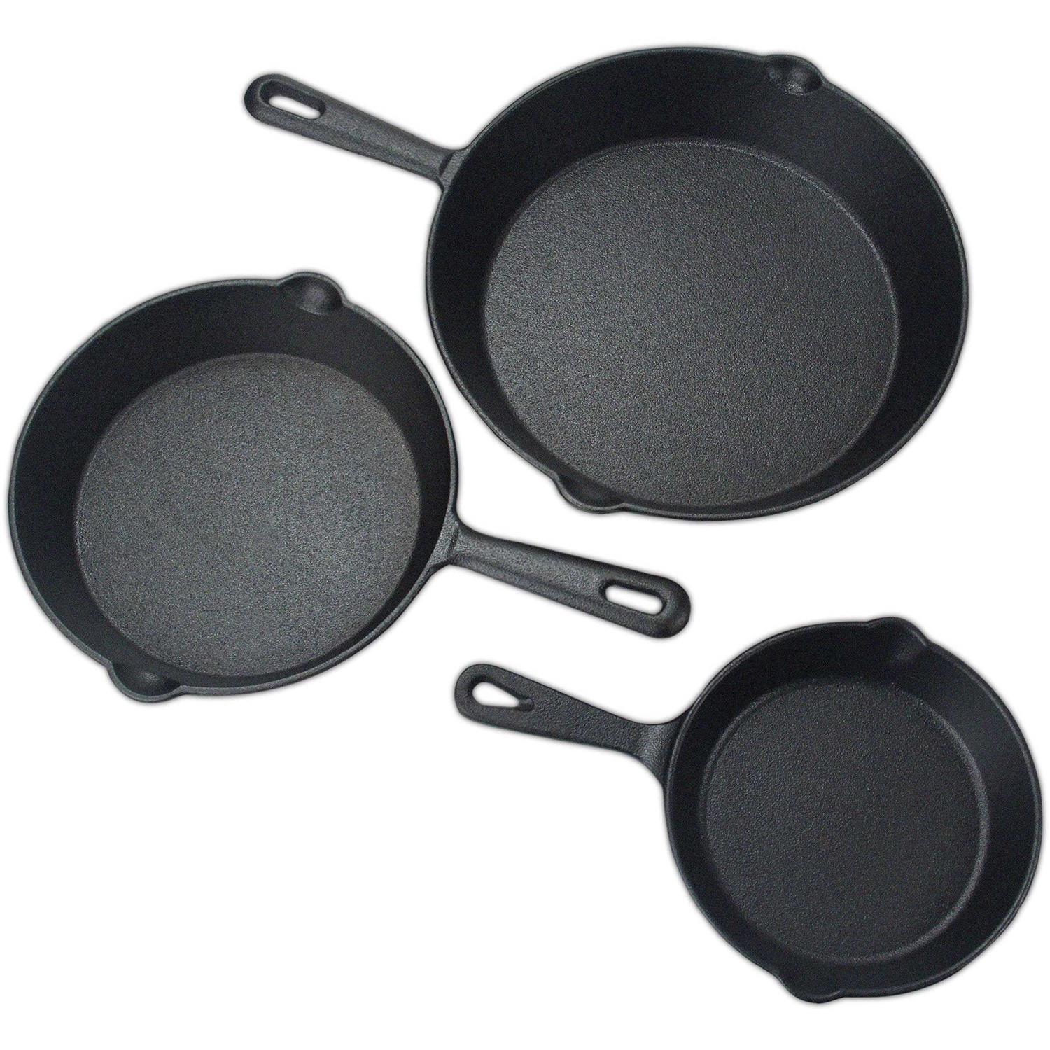 Utopia Kitchen Pre-Seasoned Cast Iron Skillet Set 3-Piece - Image 5