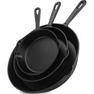 Utopia Kitchen Pre-Seasoned Cast Iron Skillet Set 3-Piece