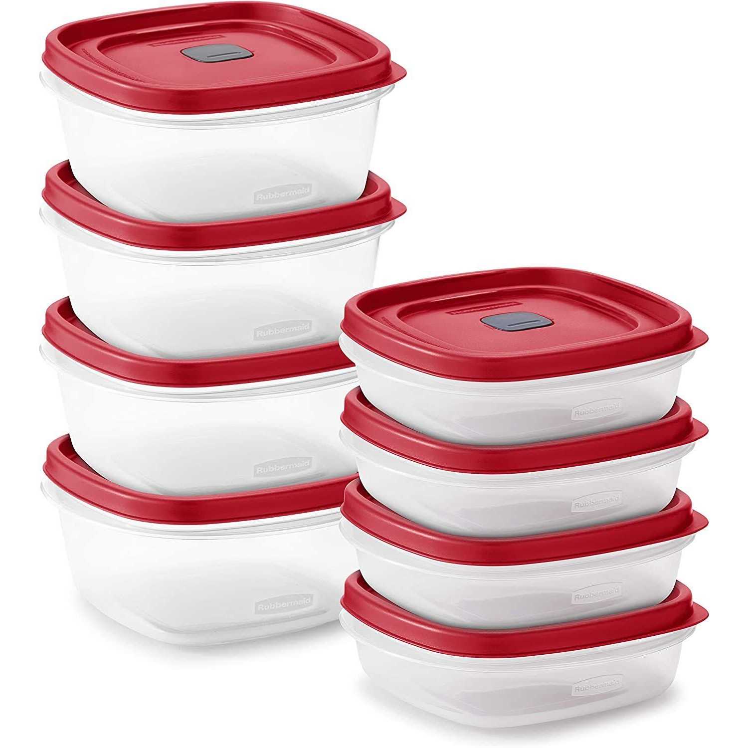 Rubbermaid Easy Find Vented Lids Food Storage Set of 8 Plastic Meal Prep Containers - Image 2
